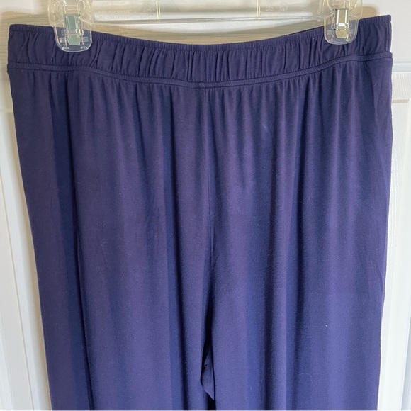 Anthropologie Navy Blue Wide Leg Pants Size Medium lounge sleepwear preppy - Picture 6 of 7